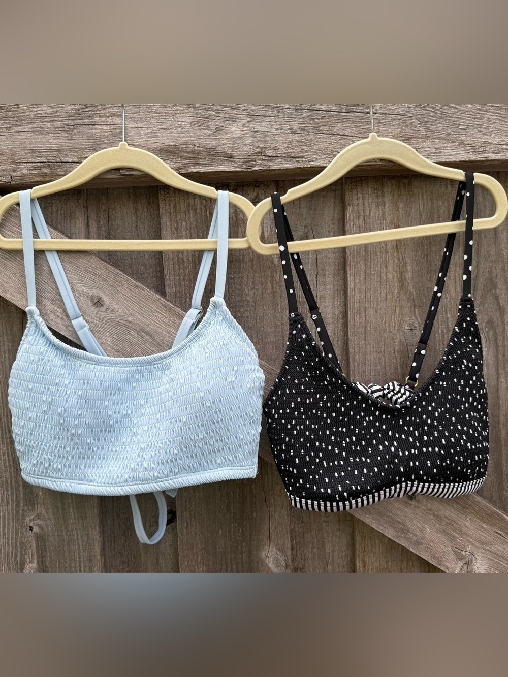 Xhilaration Swim Top Bundle 2 Size D/DD Black & Blue Removable Pads